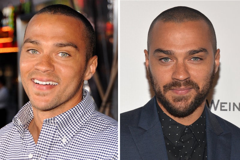 ator jesse williams sem barba e com barba 